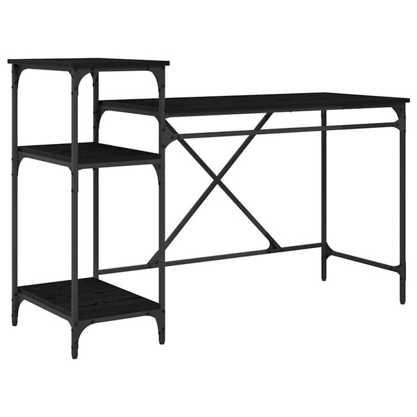 vidaXL Schreibtisch Schwarz Eichen-Optik 135 x 50 x 90 cm