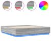 vidaXL Bettgestell mit LED Grau Sonoma 200x200 cm Holzwerkstoff
