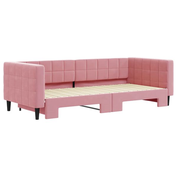 vidaXL Tagesbett Ausziehbar Rosa 90x200 cm Samt