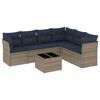 vidaXL 7-teiliges Gartensofa-Set mit Kissen, grau, Polyrattan