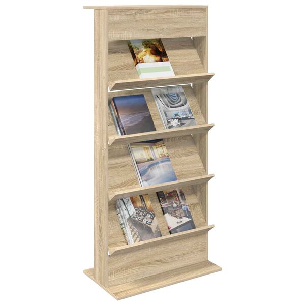 vidaXL Magazinregal Sonoma-Eiche 70 x 41 x 156 cm Holzwerkstoff