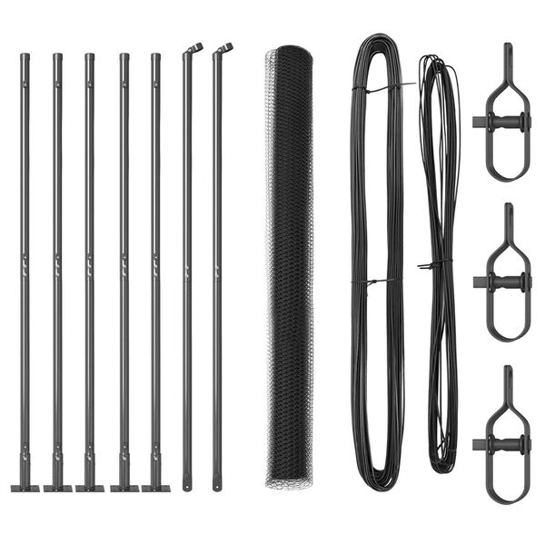 vidaXL Zaunpfosten Grau 10 x 1,5 m (25 mm Maschen) Stahl und PVC