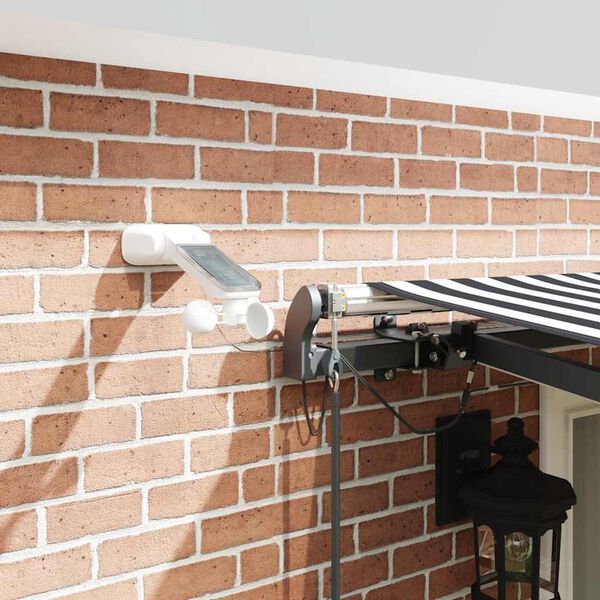 vidaXL Markise Automatisch mit LEDs Anthrazit & Wei&szlig; 500x300 cm