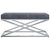 vidaXL Bank 97 cm Grau Samt und Edelstahl