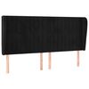 vidaXL Kopfteil mit Ohren Schwarz 163x23x118/128 cm Samt