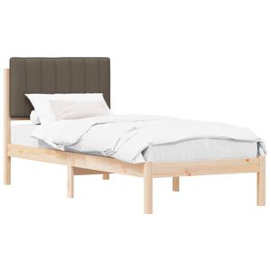 vidaXL Bettgestell mit gepolstertem Kopfteil Taupe 80 x 200 cm