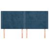 vidaXL Kopfteil mit Ohren Dunkelblau 163x16x118/128 cm Samt