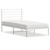 vidaXL Metallbett ohne Matratze mit Kopfteil Wei&szlig; 75x190 cm