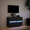 vidaXL TV-Wandschrank mit LED-Beleuchtung Schwarz 80x31x45 cm