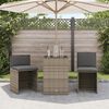 vidaXL 3-tlg. Bistro-Set mit Kissen Beige Poly Rattan
