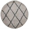 vidaXL Shaggy-Teppich PAMPLONA Hochflor Modern Beige Anthrazit Ø 100cm