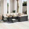 vidaXL Gartensofa-set 12 pcs Schwarz Poly-Rattan