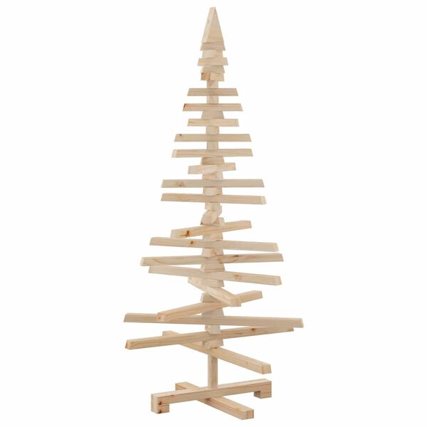 vidaXL Weihnachtsbaum Holz zum Schm&uuml;cken 120 cm Massivholz Kiefer