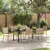 vidaXL Garten Essgruppe mit Kissen 7 pcs Beige Poly-Rattan