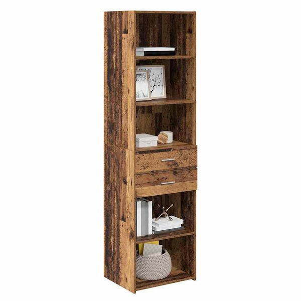 vidaXL Highboard Altholz 50 x 42,5 x 185 cm Holzwerkstoff