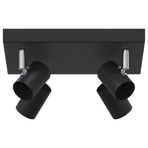 vidaXL Deckenstrahler mit Strahlern Schwarz 26 x 26 x 11,5 cm Metall