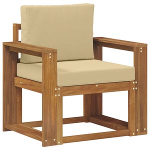 vidaXL Outdoor-Sofa Massives Akazienholz und Polyester Natur