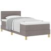vidaXL Boxspringbett mit Matratze mit Kopfteil Taupe 80 x 200 cm Stoff