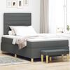vidaXL Boxspringbett mit Matratze Dunkelgrau 120 x 200 cm Stoff