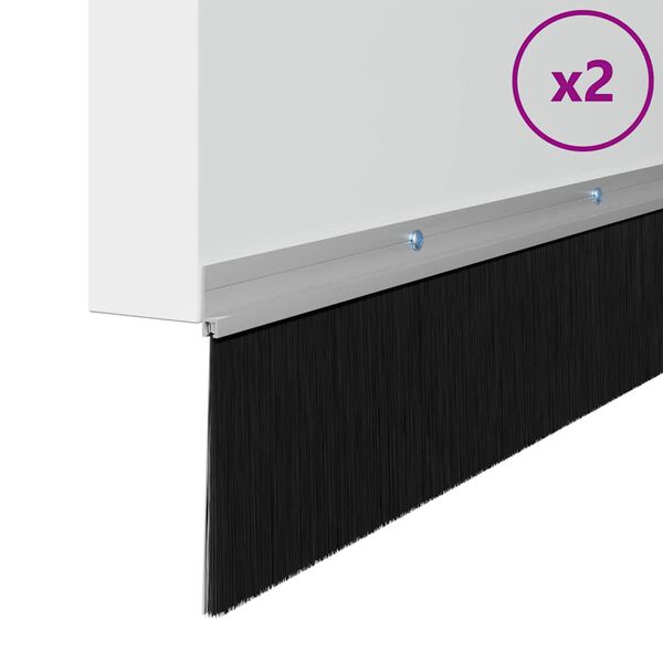 vidaXL Aufsteck T&uuml;rb&uuml;rstendichtungen 2 pcs Silber 100 cm