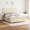vidaXL Boxspringbett mit Matratze Creme 180x200 cm Stoff