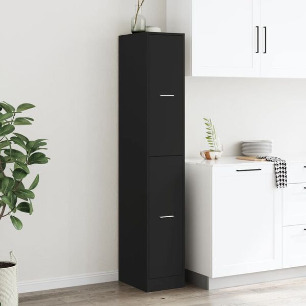 vidaXL Apothekerschrank Schwarz 30x41x174,5 cm Holzwerkstoff