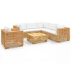 vidaXL 7-tlg. Garten-Lounge-Set mit Kissen Massivholz Teak