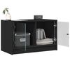 vidaXL TV-Schrank mit Glastüren Schwarz 68x37x42 cm