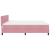 vidaXL Boxspringbett mit Matratze mit Kopfteil Rosa 200 x 200 cm Samt