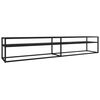 vidaXL TV-Schrank Schwarz Marmor-Optik 220x40x40,5 cm Hartglas