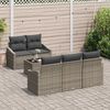 vidaXL Sofa Set mit Kissen mit Speicher 6 pcs Grau Poly-Rattan