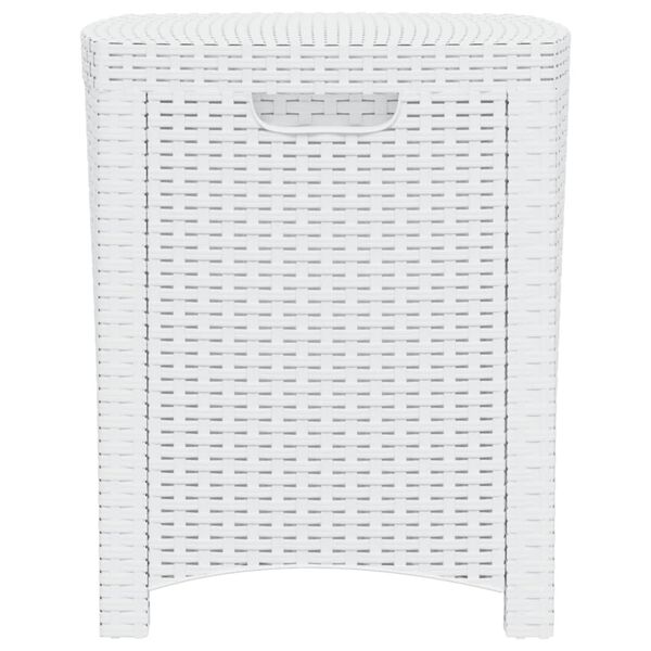 vidaXL Garten-Aufbewahrungsbox 39x39x46 cm PP Rattan Wei&szlig;