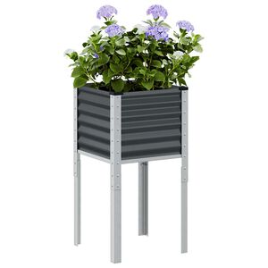 vidaXL Garten-Pflanzgef&auml;&szlig; Anthrazit 45 x 45 x 88 cm Stahl