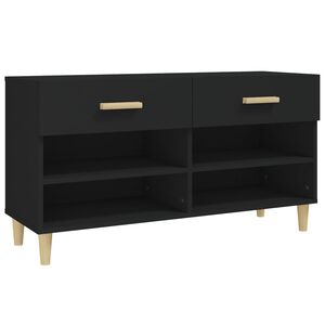 vidaXL Schuhschrank Schwarz 102x35x55 cm Holzwerkstoff