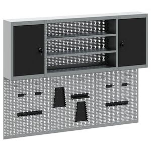 vidaXL Werkzeugschrank-Set 6 stk. Schwarz Pulverbeschichteter Stahl