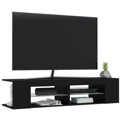 vidaXL TV-Schrank mit LED-Leuchten Schwarz 135x39x30 cm