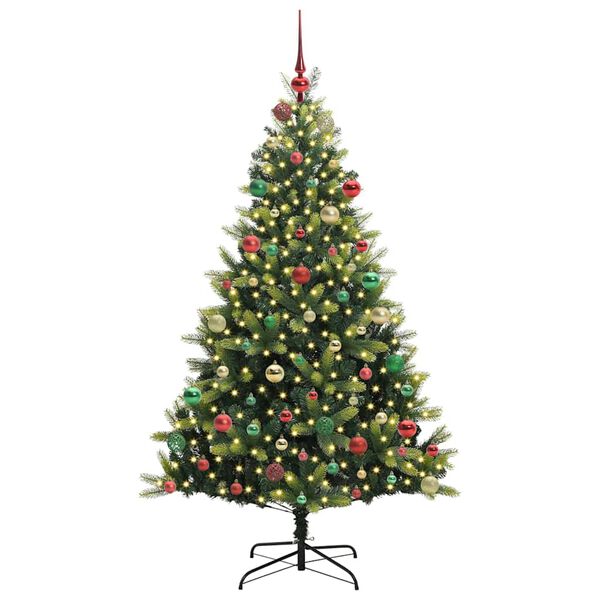 vidaXL K&uuml;nstlicher Klapp-Weihnachtsbaum mit 300 LEDs Gr&uuml;n 180 cm