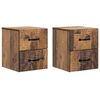 vidaXL Wandmontierter Nachttisch 2 Stk. Altholz 34,5 x 33 x 40 cm
