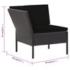 vidaXL 6-tlg. Garten-Lounge-Set mit Auflagen Poly Rattan Schwarz