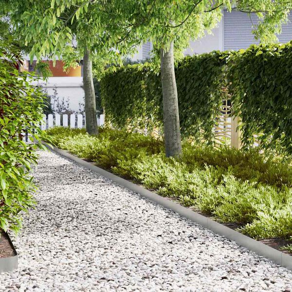 vidaXL Raseneinfassung 10 pcs Silber 100 x 0,05 x 20 cm