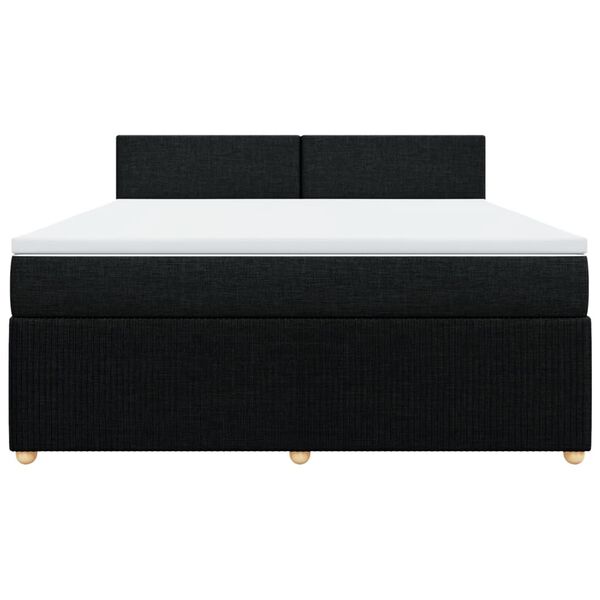 vidaXL Boxspringbett mit Matratze Schwarz 180x200 cm Stoff