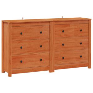 vidaXL Sideboard 2 stk. Wachsbraun 140 x 35 x 80 cm