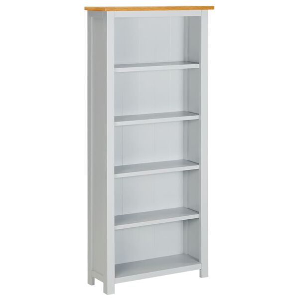 vidaXL B&uuml;cherregal 5 F&auml;cher 60x22,5x140 cm Massivholz Eiche