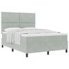vidaXL Boxspringbett mit Kopfteil Hellgrau 140 x 190 cm Samt