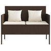 vidaXL Gartenbank mit Kissen Braun Poly Rattan