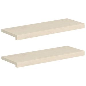 vidaXL Stufenmatten 2 Stk. 70 x 25 x 2 cm Wei&szlig; Massivholz Eiche