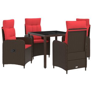 vidaXL Outdoortisch-Set 5 stk. Poly-Rattan