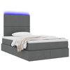 vidaXL Bett mit Stauraum und LED Dunkelgrau 120 x 190 cm Polyester