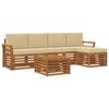 vidaXL Outdoor-Sofagarnitur 6 pcs Natur und Beige Massivholz Akazie