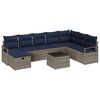 vidaXL Sofa Set mit Kissen mit Speicher Grau Poly-Rattan